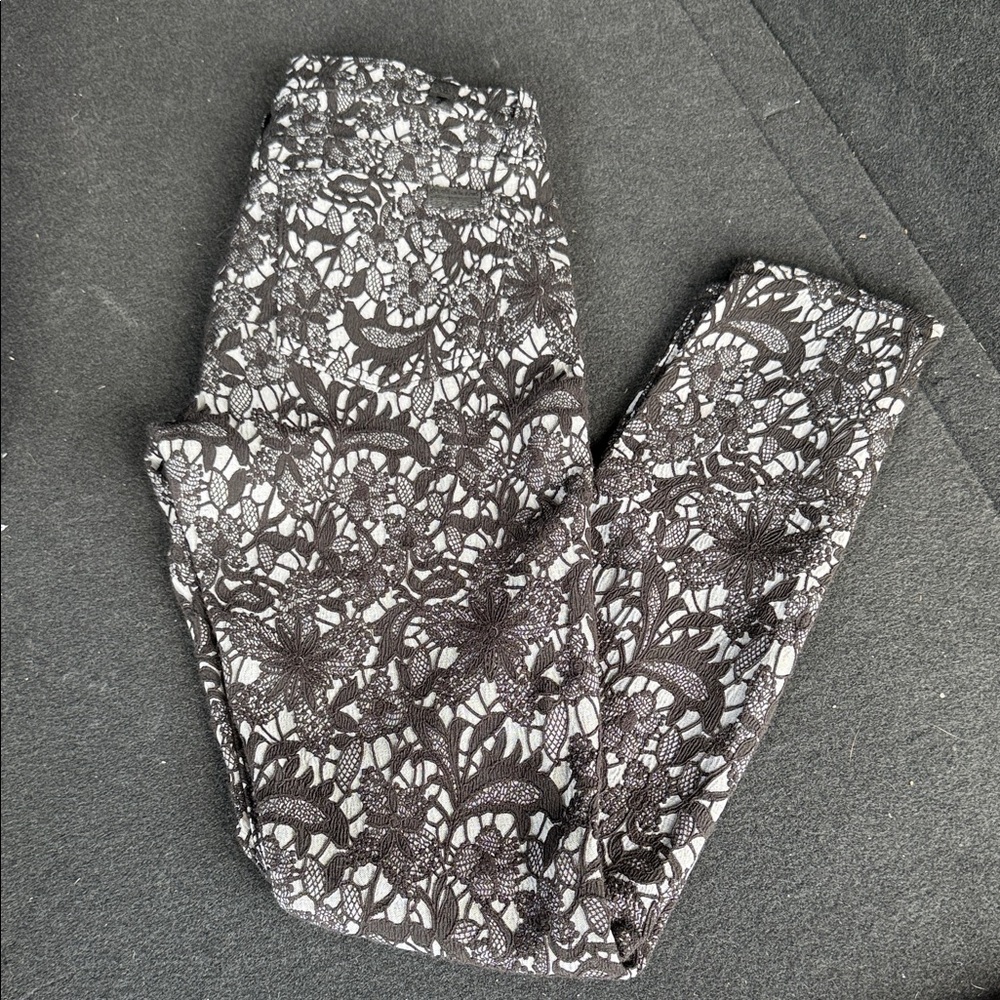 7 For All Mankind Black and White Lace Leggings